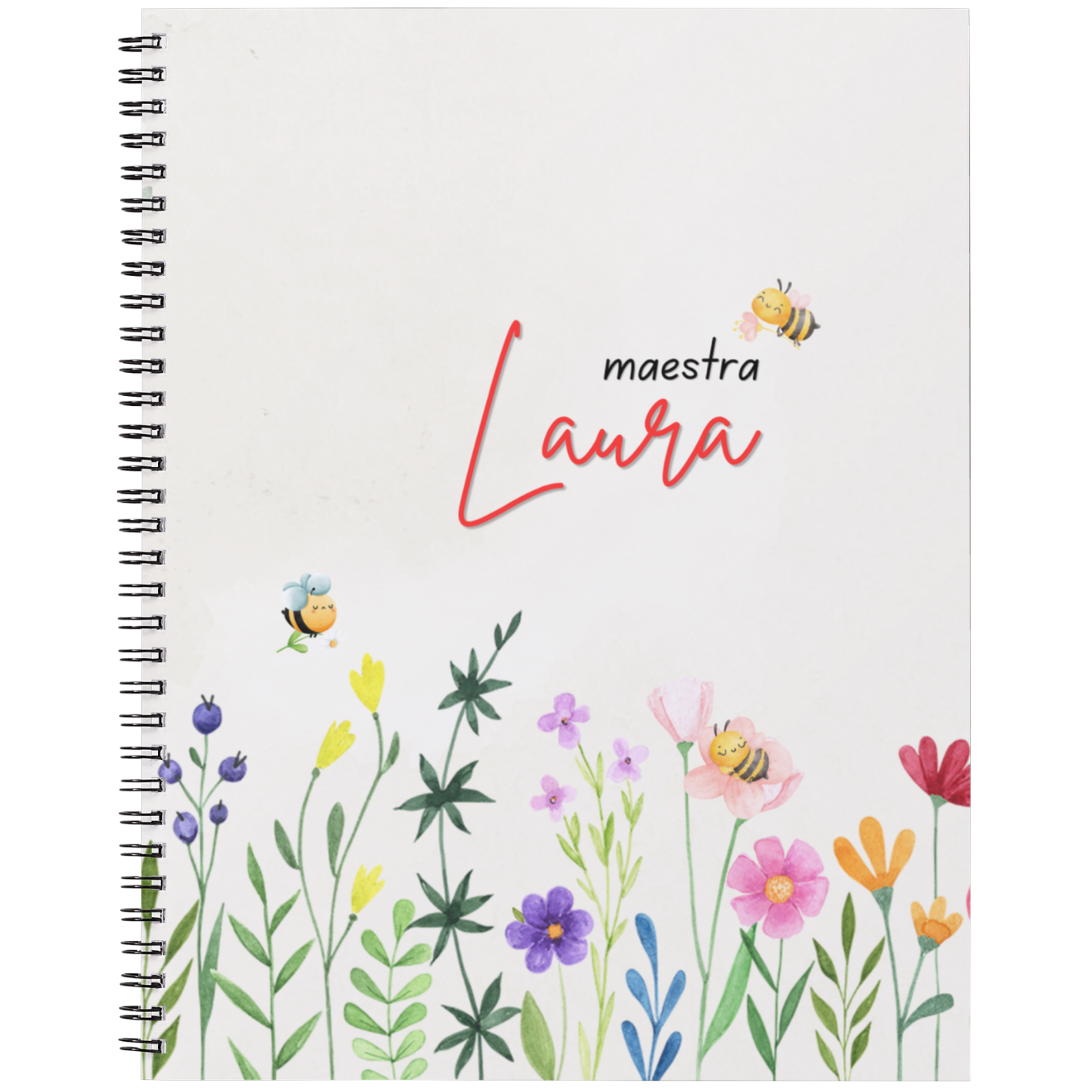 Quaderno Personalizzato per Maestre A5 | 120 Pagine con Spirale