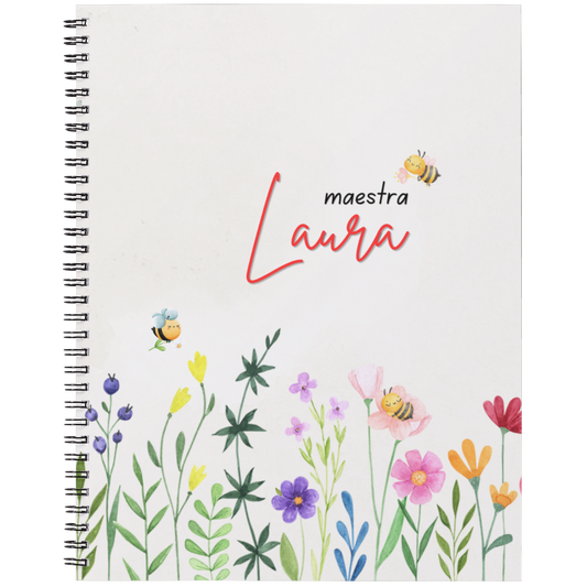 Quaderno Personalizzato per Maestre A5 | 120 Pagine con Spirale